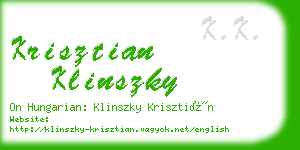 krisztian klinszky business card